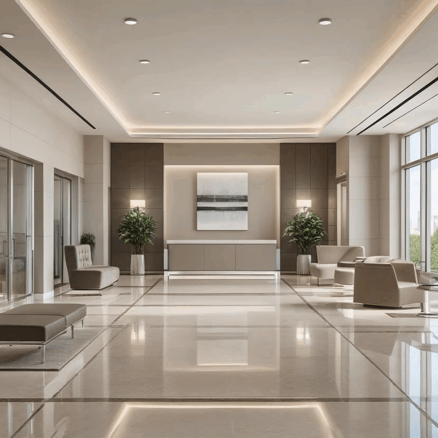 A lobby of a high-end apartment complex in Sarasota